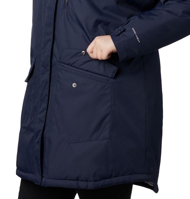 Women's Columbia Suttle Mountain Long Insulated Jackets Navy | Plus Size CA-Y3014